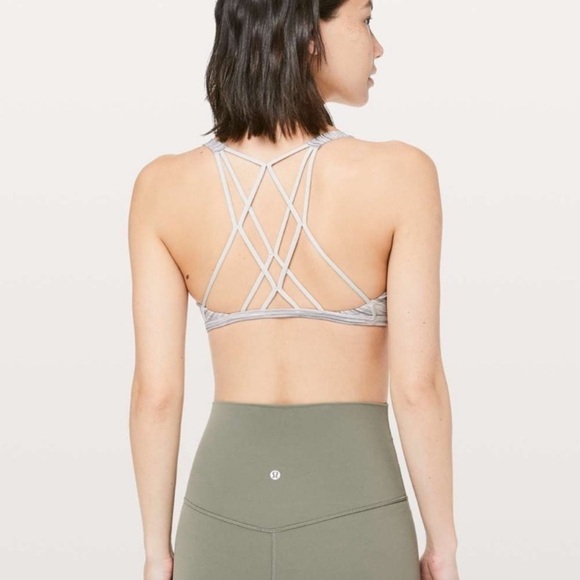 Lululemon Free To Be Zen Sports Bra Space Dye Camo White Silver Size 4 Women’s - Picture 1 of 7